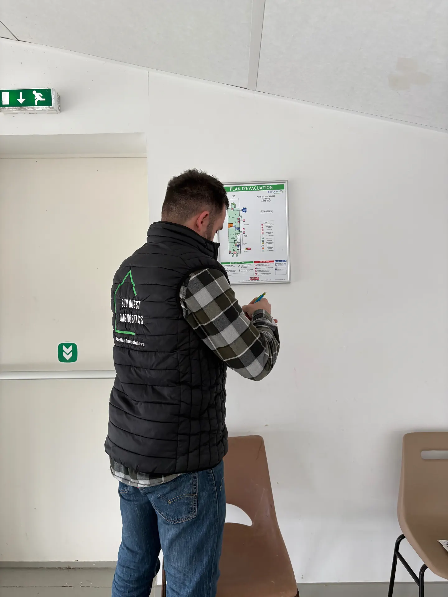 Relevé plan d'évacuation en mairie